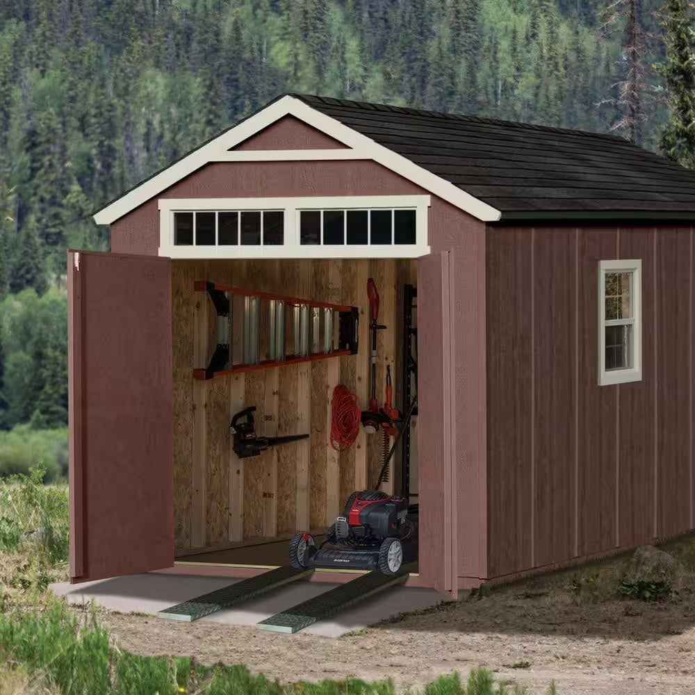 Majestic Do-It-Yourself 8 Ft. X 12 Ft. Outdoor Wood Storage Shed with Transom Windows and Wrap around Loft (96 Sq. Ft.)