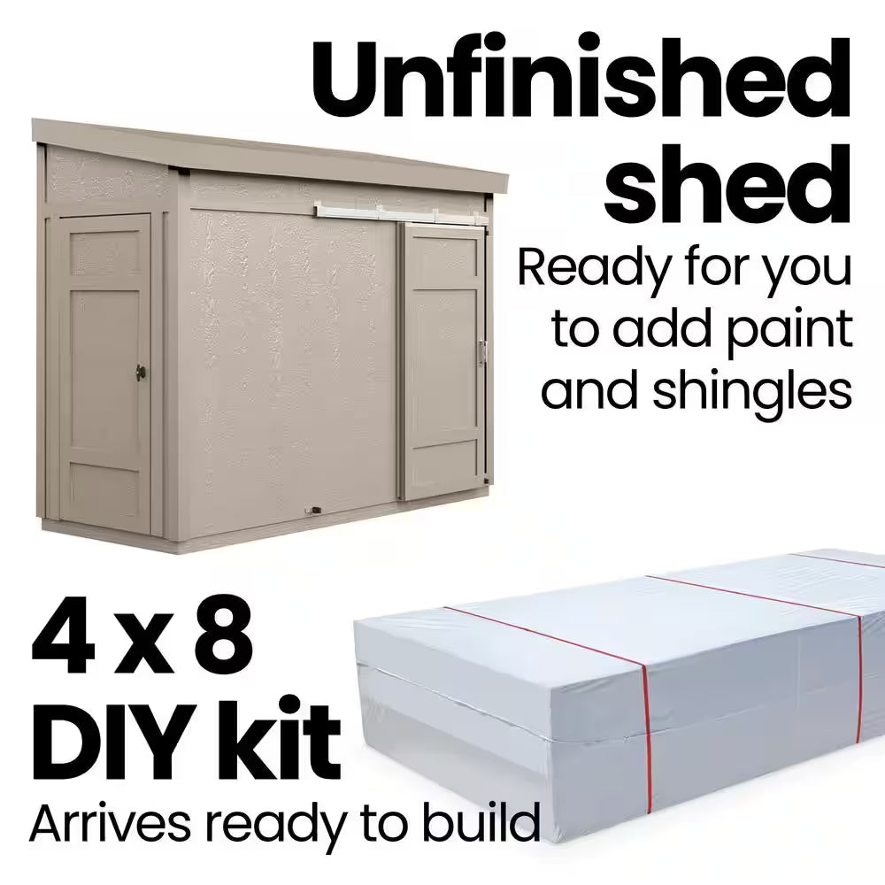 Cambria Do-It Yourself 10 Ft. X 4 Ft. Two Door Outdoor Wood Utility and Tool Shed with Sliding Barn Door (40 Sq. Ft.)