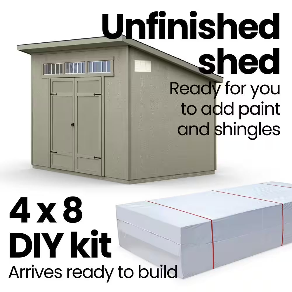 Do-It Yourself Olympia 10 Ft. X 7.5 Ft. Modern Lean-To Multi-Purpose Outdoor Wood Shed with Transom Windows (75 Sq. Ft.)