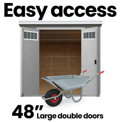 Highland Do-It Yourself 8 Ft. W X 6 Ft. D Complete Outdoor Wood Utility Shed with Palram Roof and Windows (48 Sq. Ft.)