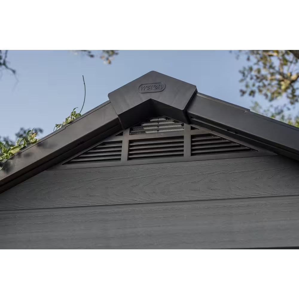 Newton 7.5 Ft. W X 7 Ft. D Durable Resin Plastic Storage Shed with Flooring Grey (Sq. Ft.)