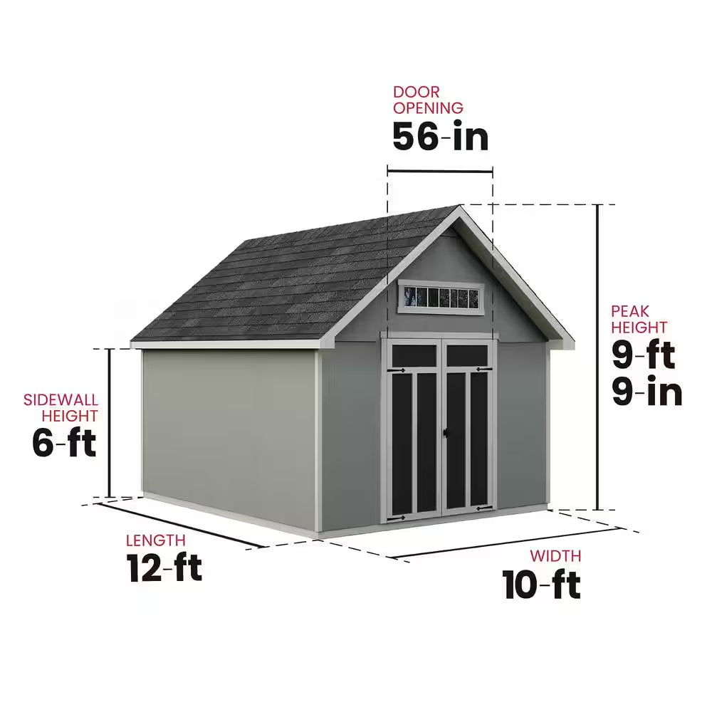 Do-It Yourself Tribeca 10 Ft. W X 12 Ft. D Outdoor Wood Shed with Floor (120 Sq. Ft.)