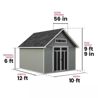 Do-It Yourself Tribeca 10 Ft. W X 12 Ft. D Outdoor Wood Shed with Floor (120 Sq. Ft.)