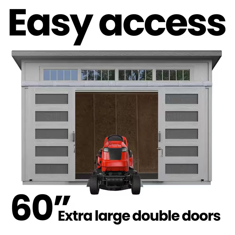 Do-It Yourself Palisade 12 Ft. X 8 Ft. Multi-Purpose Wood Shed with Smartside, Fixed Windows and Barn Door (96 Sq. Ft.)