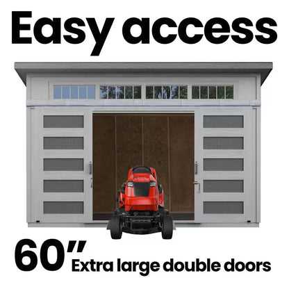 Do-It Yourself Palisade 12 Ft. X 8 Ft. Multi-Purpose Wood Shed with Smartside, Fixed Windows and Barn Door (96 Sq. Ft.)