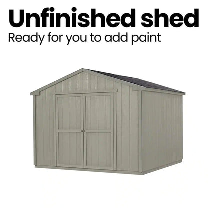 Professionally Installed Princeton 10 Ft. X 10 Ft. Outdoor Wood Storage Shed with Driftwood Grey Shingles (100 Sq. Ft.)