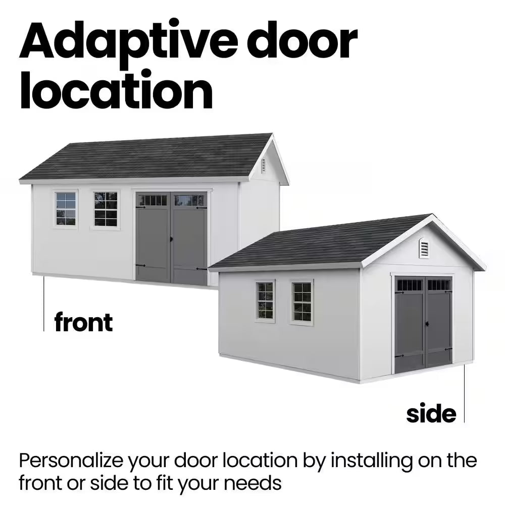 Professionally Installed Scarsdale 12 Ft. X 16 Ft. Designer Outdoor Wood Shed with 2 Windows-Black Shingle (192 Sq. Ft.)
