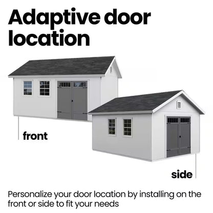 Professionally Installed Scarsdale 12 Ft. X 16 Ft. Designer Outdoor Wood Shed with 2 Windows-Black Shingle (192 Sq. Ft.)
