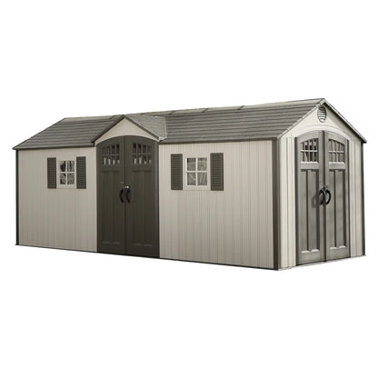 Lifetime 20′ x 8′ Outdoor Storage Shed Building Brown
