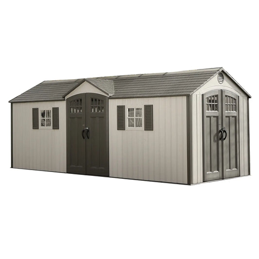 Lifetime 20′ x 8′ Outdoor Storage Shed Building Brown