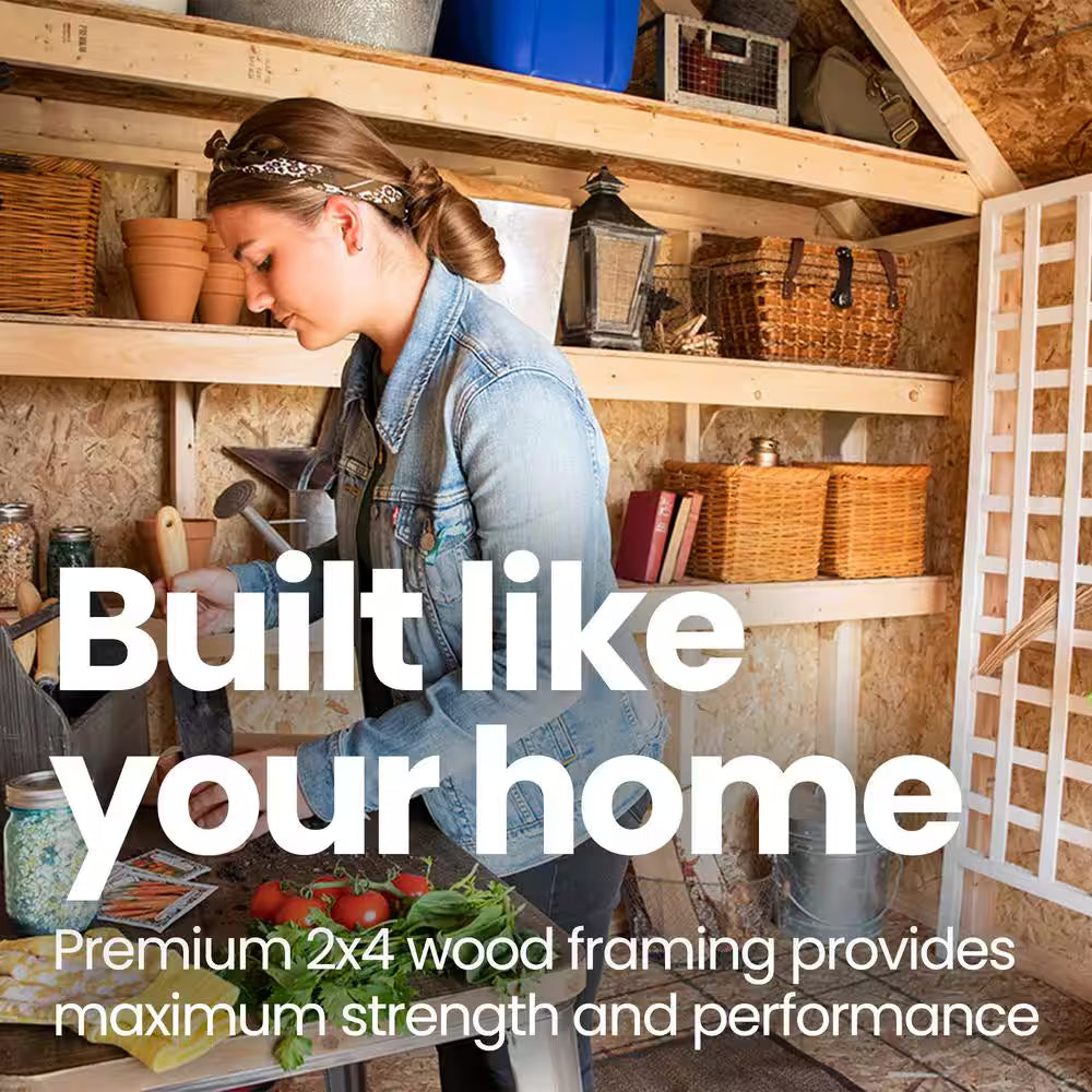 Garden Shed Do-It Yourself 6 Ft. X 8 Ft. Wood Storage Shed with Galvanized Metal Roof and Transom Windows (48 Sq. Ft.)