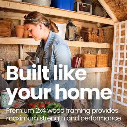 Garden Shed Do-It Yourself 6 Ft. X 8 Ft. Wood Storage Shed with Galvanized Metal Roof and Transom Windows (48 Sq. Ft.)