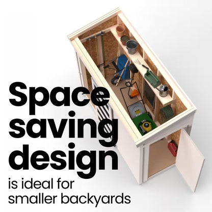 Cambria Do-It Yourself 10 Ft. X 4 Ft. Two Door Outdoor Wood Utility and Tool Shed with Sliding Barn Door (40 Sq. Ft.)