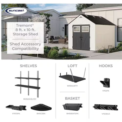 Tremont 8 Ft. W X 10 Ft. D Plastic Shed (85.32 Sq. Ft.)