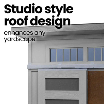 Do-It Yourself Palisade 12 Ft. X 8 Ft. Multi-Purpose Wood Shed with Smartside, Fixed Windows and Barn Door (96 Sq. Ft.)