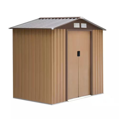 7 Ft. X 4 Ft. Metal Outdoor Backyard Garden Utility Storage Tool Shed Kit with Spacious Layout and Durable Construction