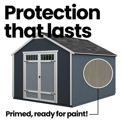 Professionally Installed Kennesaw 10 Ft. W X 12 Ft. D Outdoor Wood Storage Shed -Driftwood Gray Shingles (120 Sq. Ft.)