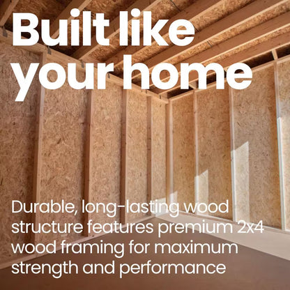 Professionally Installed Rookwood 10 Ft. X 16 Ft. Backyard Wood Shed with Smartside- Onyx Black Shingles (160 Sq. Ft.)