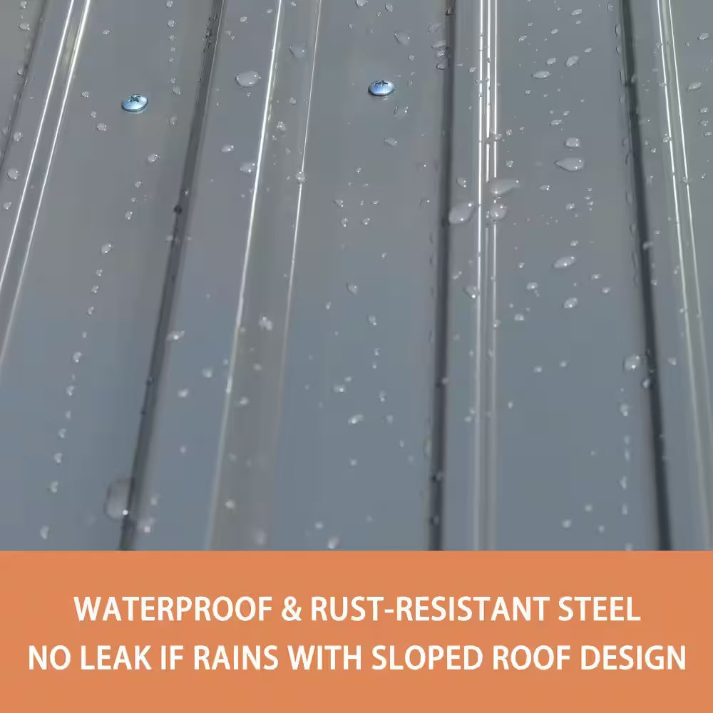 8 Ft. W X 10 Ft. D Metal Outdoor Storage Shed 80 Sq. Ft., Gray