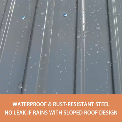 8 Ft. W X 10 Ft. D Metal Outdoor Storage Shed 80 Sq. Ft., Gray