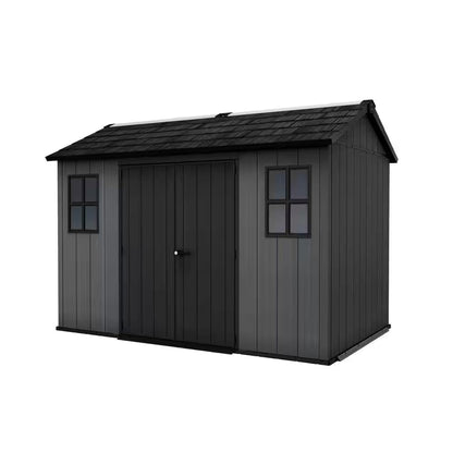 Newton 7.5 Ft. W X 7 Ft. D Durable Resin Plastic Storage Shed with Flooring Grey (Sq. Ft.)