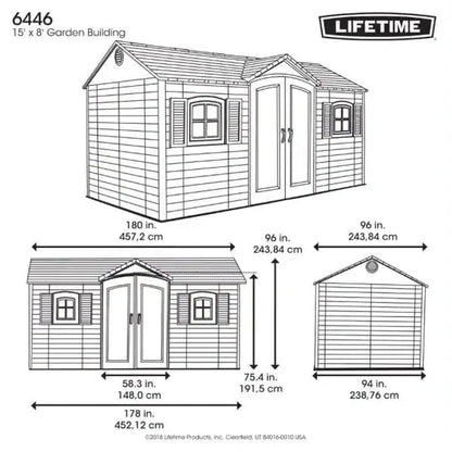 15 Ft. X 8 Ft. Resin Outdoor Garden Shed