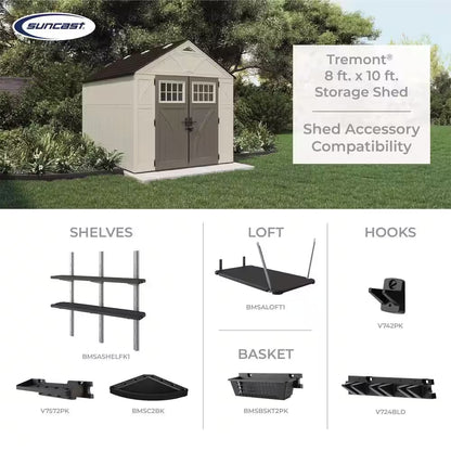 Tremont 8 Ft. 4-1/2 In. X 10 Ft. 2-1/4 In. Plastic Storage Shed