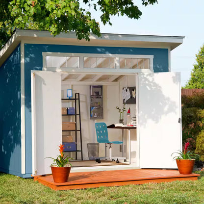 Do-It Yourself Olympia 10 Ft. X 7.5 Ft. Modern Lean-To Multi-Purpose Outdoor Wood Shed with Transom Windows (75 Sq. Ft.)