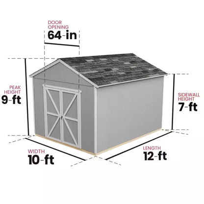 Do-It Yourself Rookwood 10 Ft. X 12 Ft. Backyard Wood Storage with Smartside and Floor System Included (120 Sq. Ft.)
