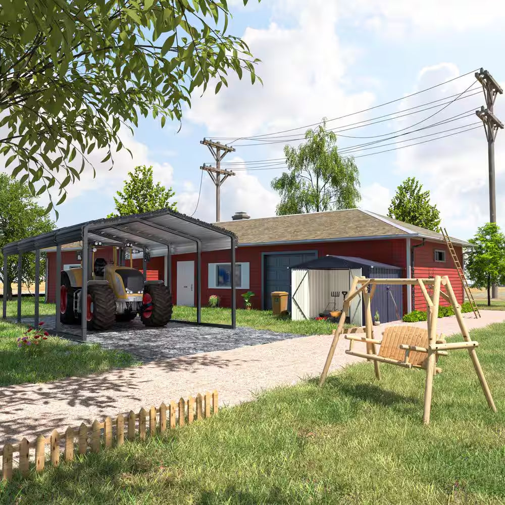 8 Ft. W X 10 Ft. D Metal Outdoor Storage Shed 80 Sq. Ft., Gray