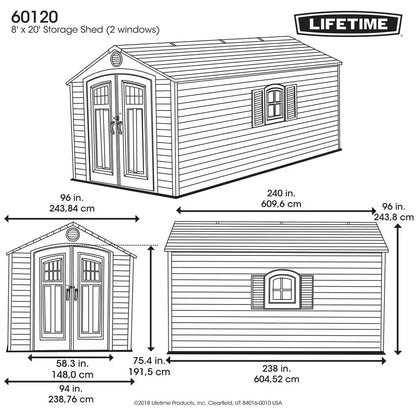8 Ft. X 20 Ft. Resin Storage Shed