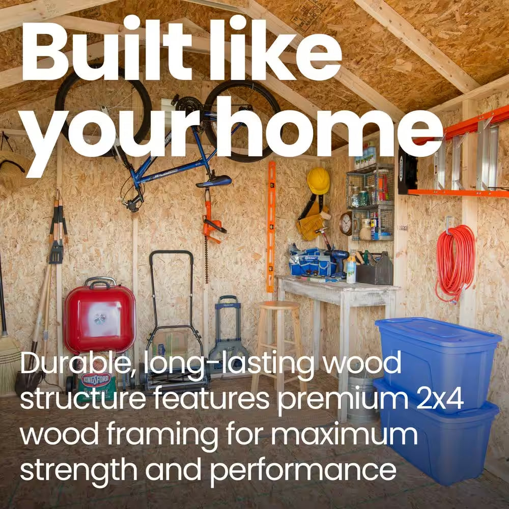 Professionally Installed Scarsdale 12 Ft. X 16 Ft. Designer Outdoor Wood Shed with 2 Windows-Black Shingle (192 Sq. Ft.)