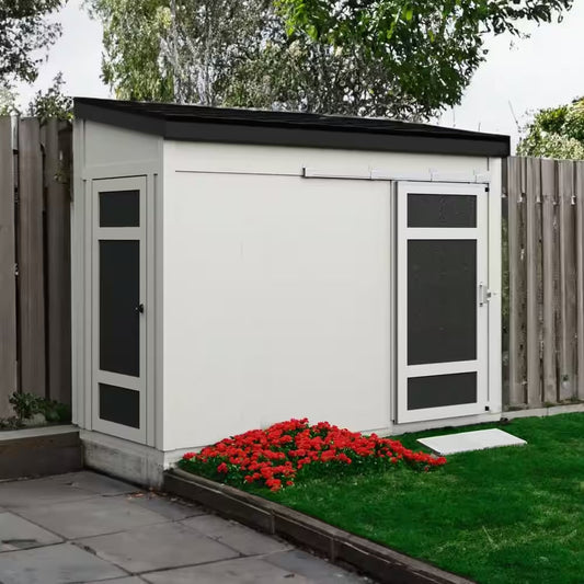 Cambria Do-It Yourself 10 Ft. X 4 Ft. Two Door Outdoor Wood Utility and Tool Shed with Sliding Barn Door (40 Sq. Ft.)