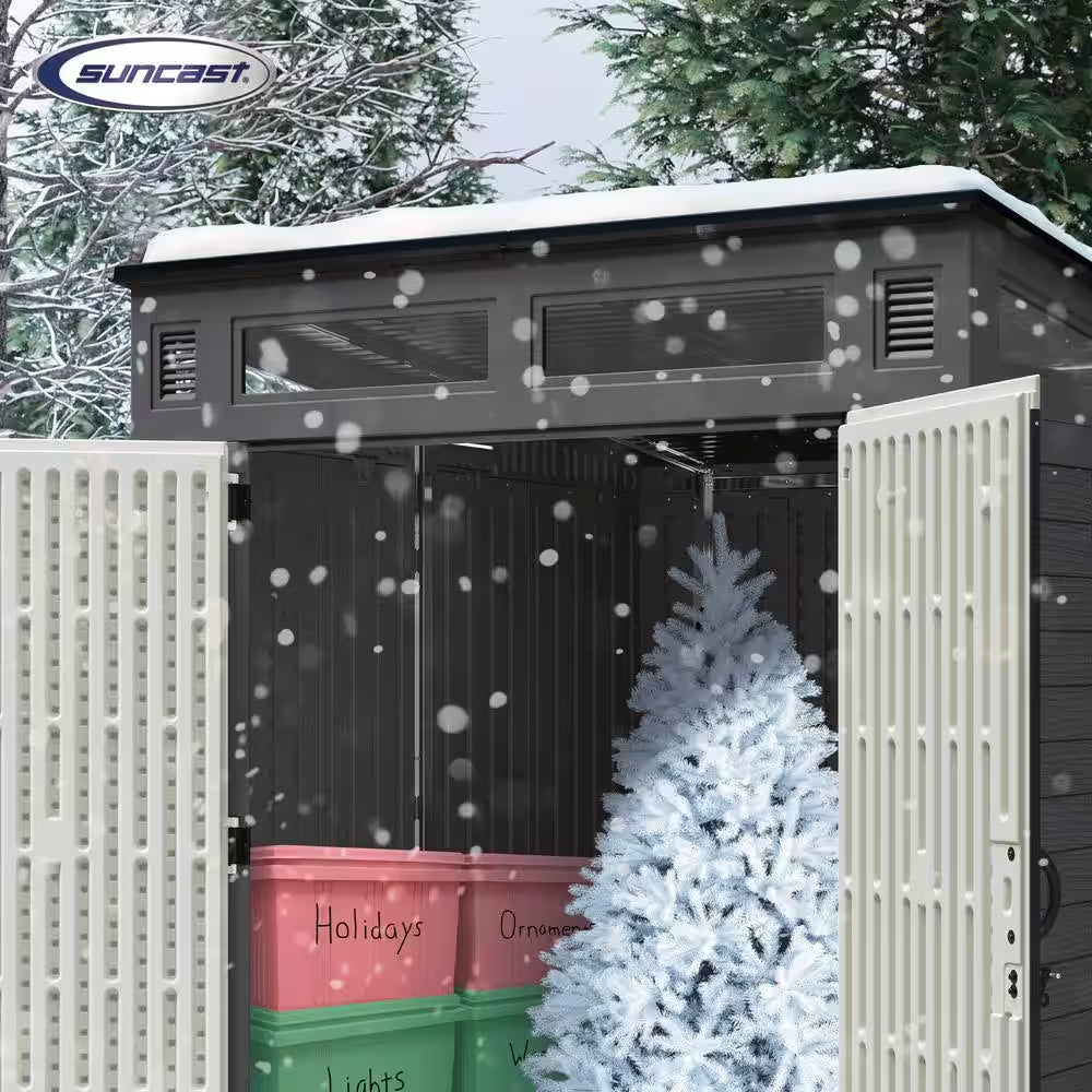 Modern 6 Ft. W X 5 Ft. D Plastic Storage Shed (35.31 Sq. Ft.)