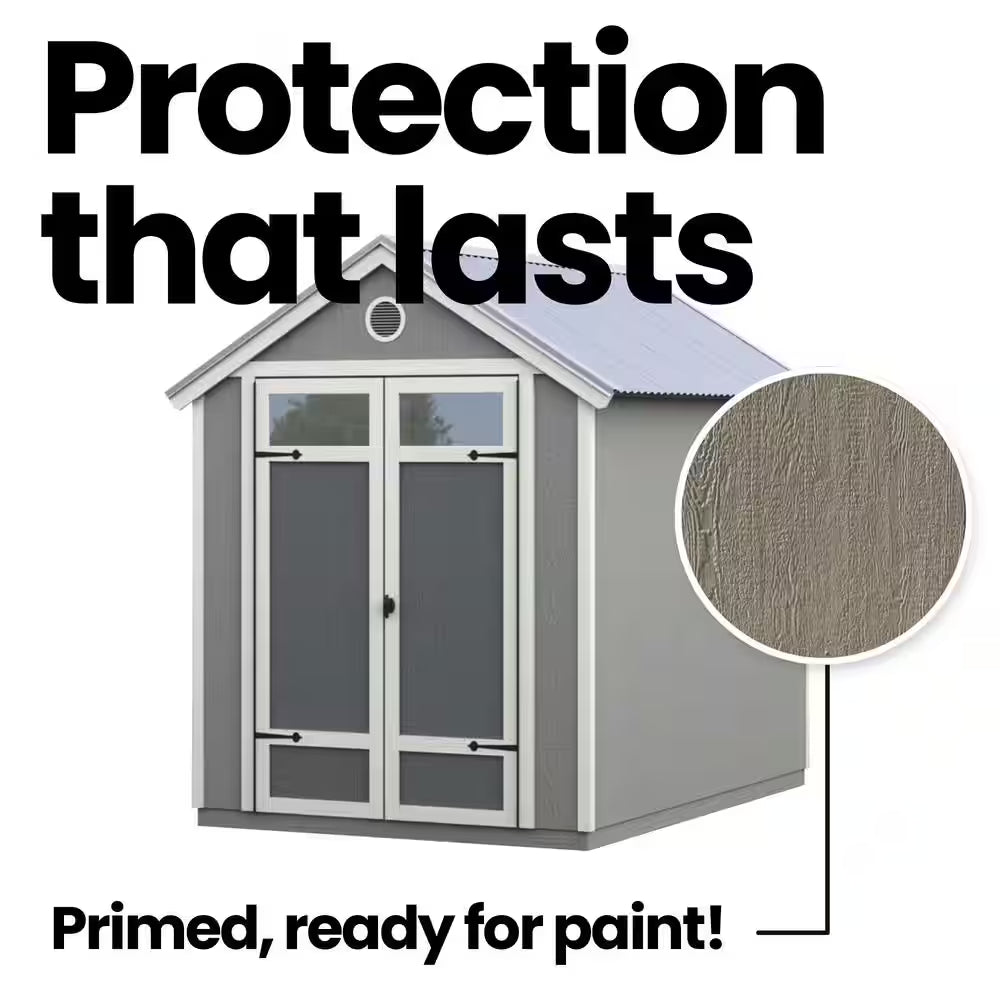 Garden Shed Do-It Yourself 6 Ft. X 8 Ft. Wood Storage Shed with Galvanized Metal Roof and Transom Windows (48 Sq. Ft.)