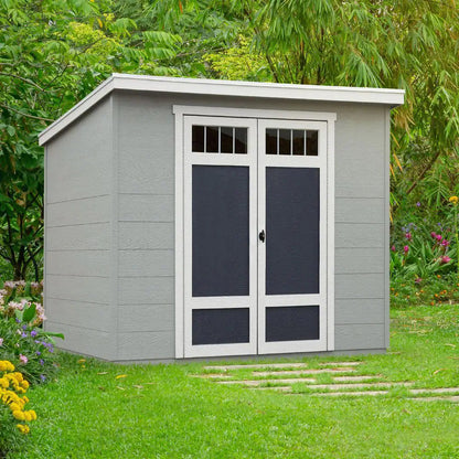 Highland Do-It Yourself 8 Ft. W X 6 Ft. D Complete Outdoor Wood Utility Shed with Palram Roof and Windows (48 Sq. Ft.)