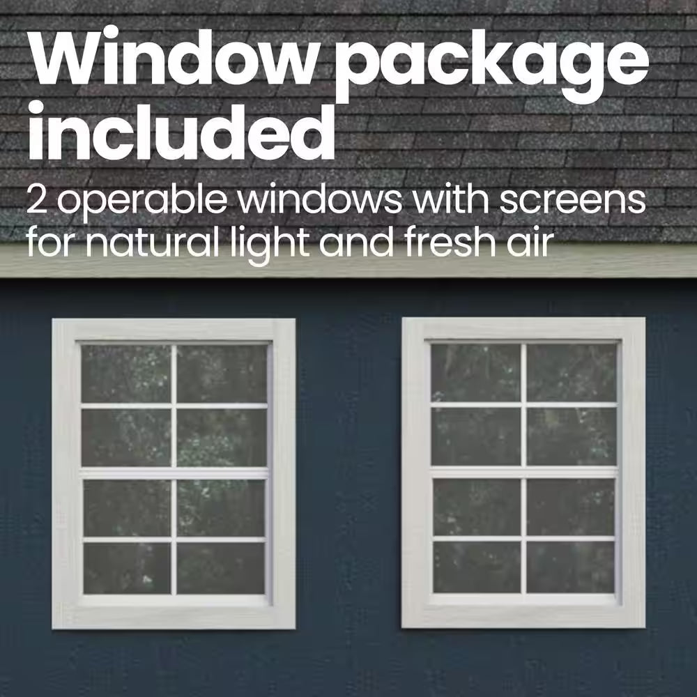 Professionally Installed Scarsdale 12 Ft. X 16 Ft. Designer Outdoor Wood Shed with 2 Windows-Black Shingle (192 Sq. Ft.)