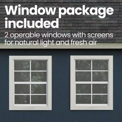 Professionally Installed Scarsdale 12 Ft. X 16 Ft. Designer Outdoor Wood Shed with 2 Windows-Black Shingle (192 Sq. Ft.)