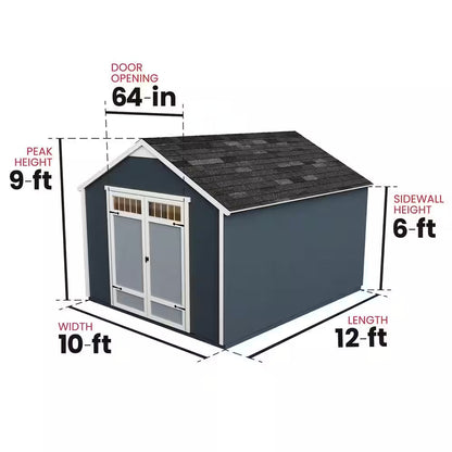 Professionally Installed Kennesaw 10 Ft. W X 12 Ft. D Outdoor Wood Storage Shed -Driftwood Gray Shingles (120 Sq. Ft.)