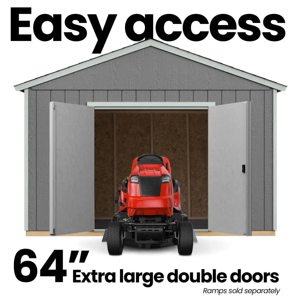 Professionally Installed Rookwood 10 Ft. X 16 Ft. Backyard Wood Shed with Smartside- Onyx Black Shingles (160 Sq. Ft.)