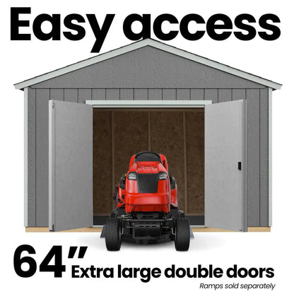 Professionally Installed Rookwood 10 Ft. X 16 Ft. Backyard Wood Shed with Smartside- Onyx Black Shingles (160 Sq. Ft.)