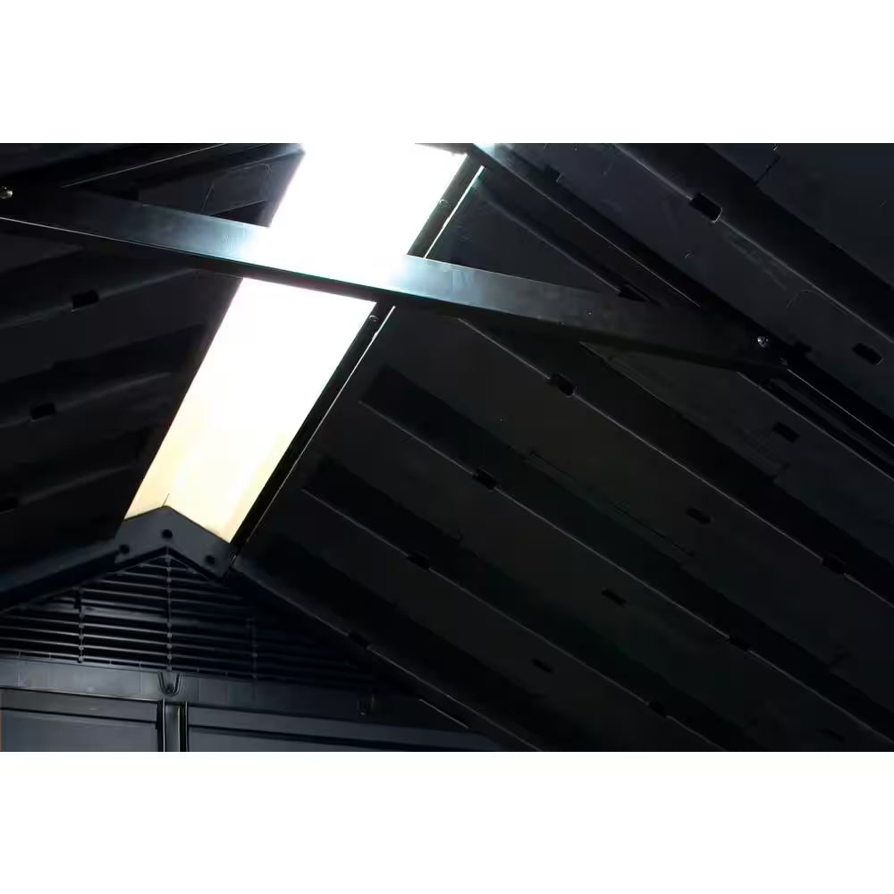 Newton 7.5 Ft. W X 7 Ft. D Durable Resin Plastic Storage Shed with Flooring Grey (Sq. Ft.)