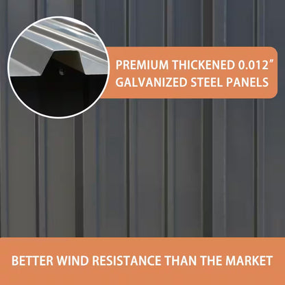 8 Ft. W X 10 Ft. D Metal Outdoor Storage Shed 80 Sq. Ft., Gray