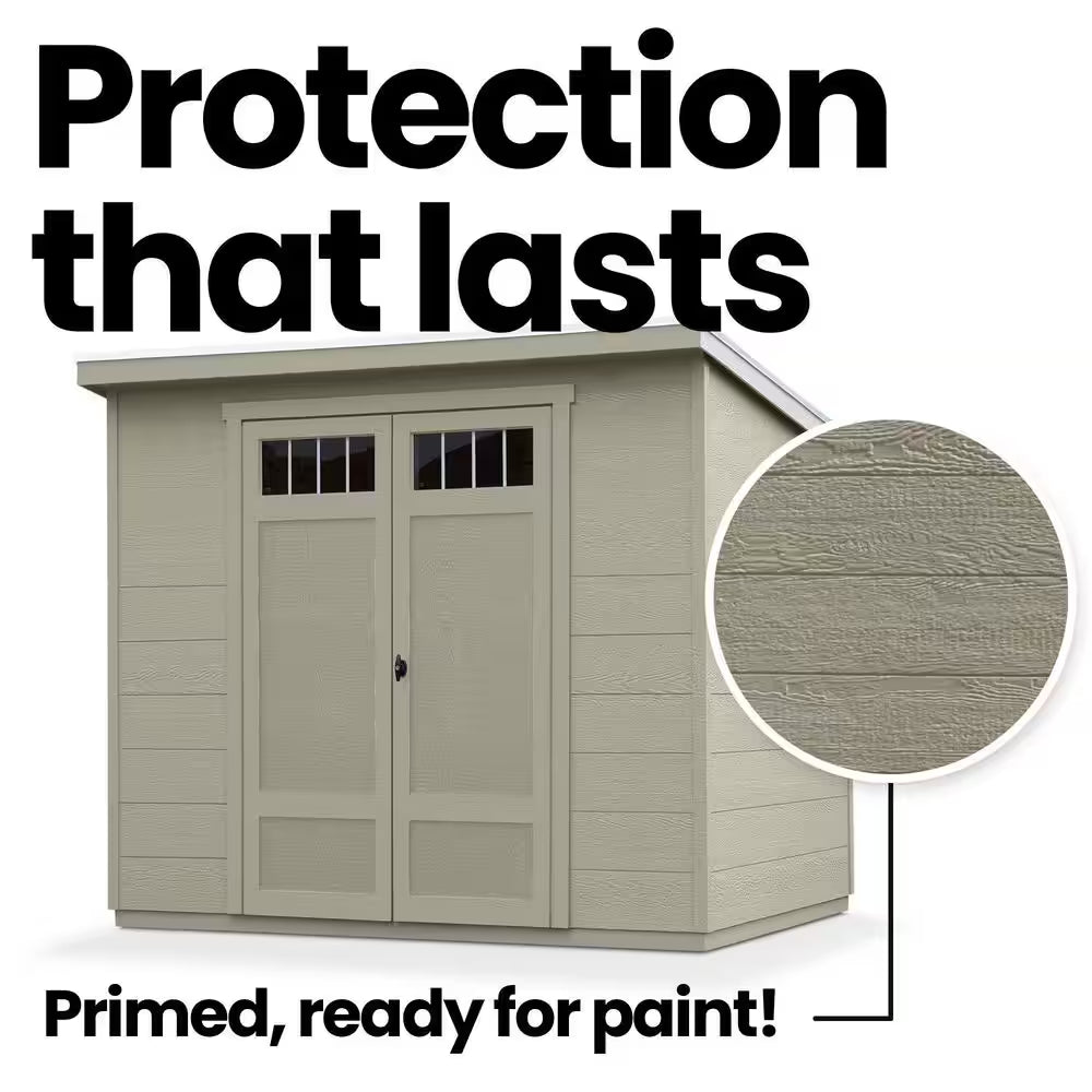 Highland Do-It Yourself 8 Ft. W X 6 Ft. D Complete Outdoor Wood Utility Shed with Palram Roof and Windows (48 Sq. Ft.)