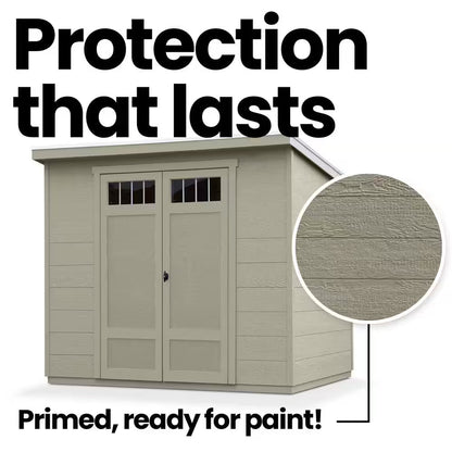 Highland Do-It Yourself 8 Ft. W X 6 Ft. D Complete Outdoor Wood Utility Shed with Palram Roof and Windows (48 Sq. Ft.)