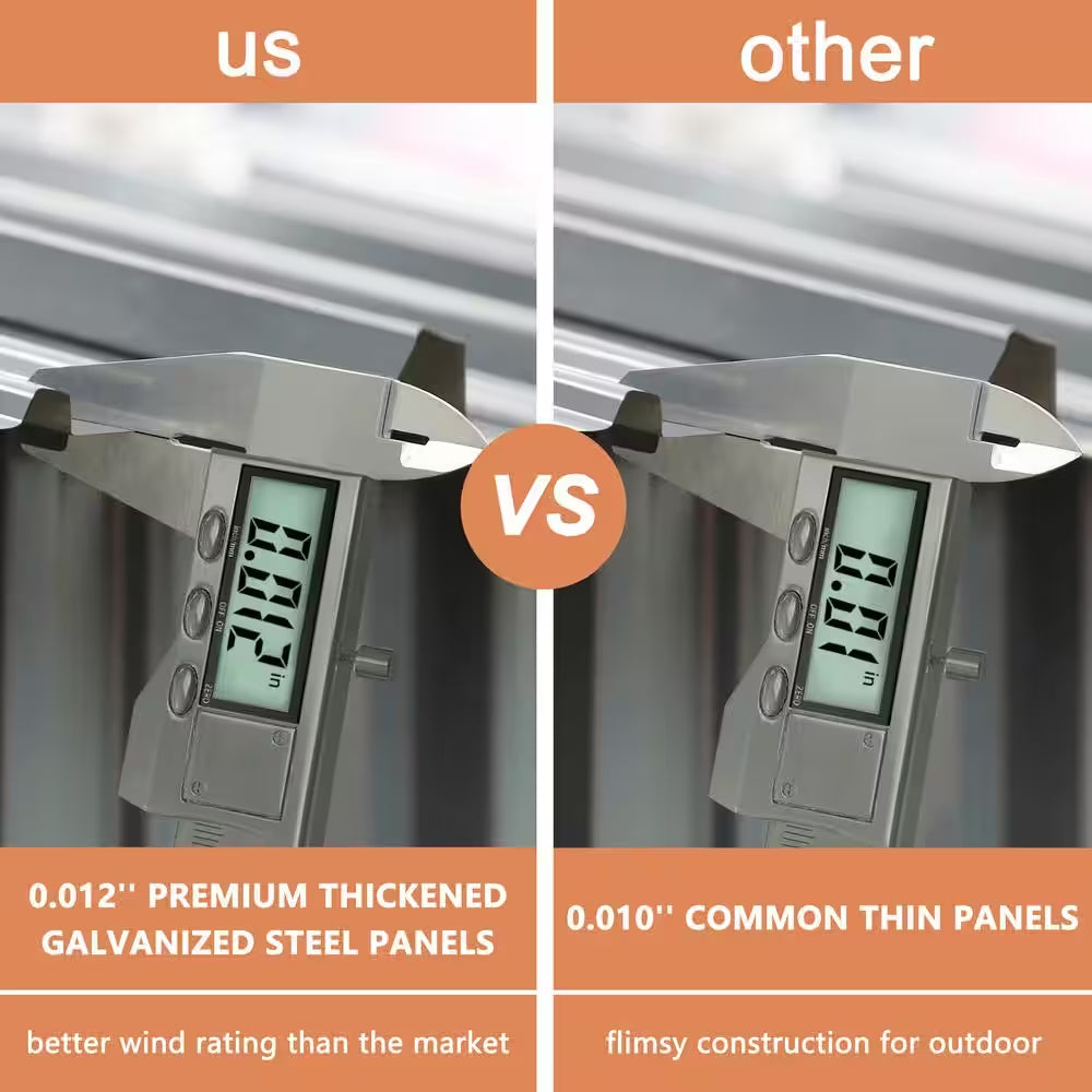 8 Ft. W X 10 Ft. D Metal Outdoor Storage Shed 80 Sq. Ft., Gray