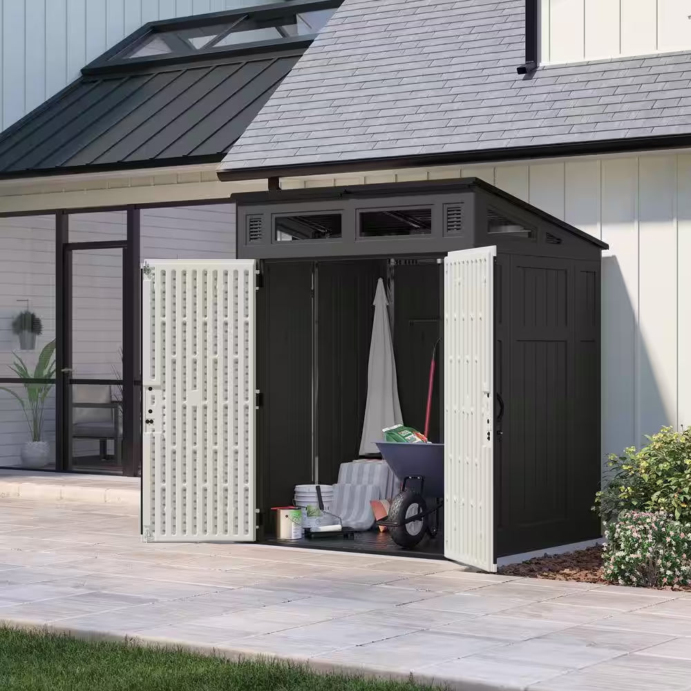 Modern 6 Ft. W X 5 Ft. D Plastic Storage Shed (35.31 Sq. Ft.)