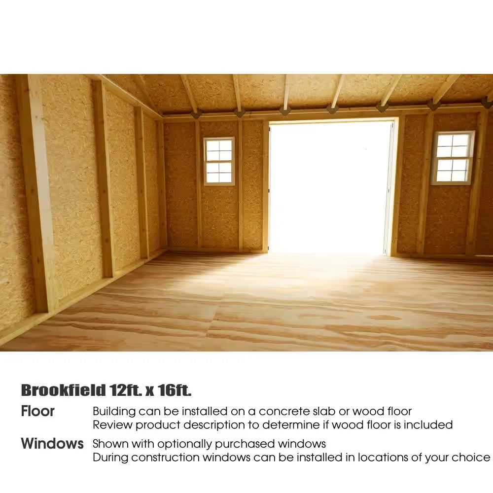 Brookfield 16 Ft. X 12 Ft. Wood Storage Shed Kit