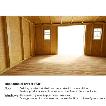 Brookfield 16 Ft. X 12 Ft. Wood Storage Shed Kit