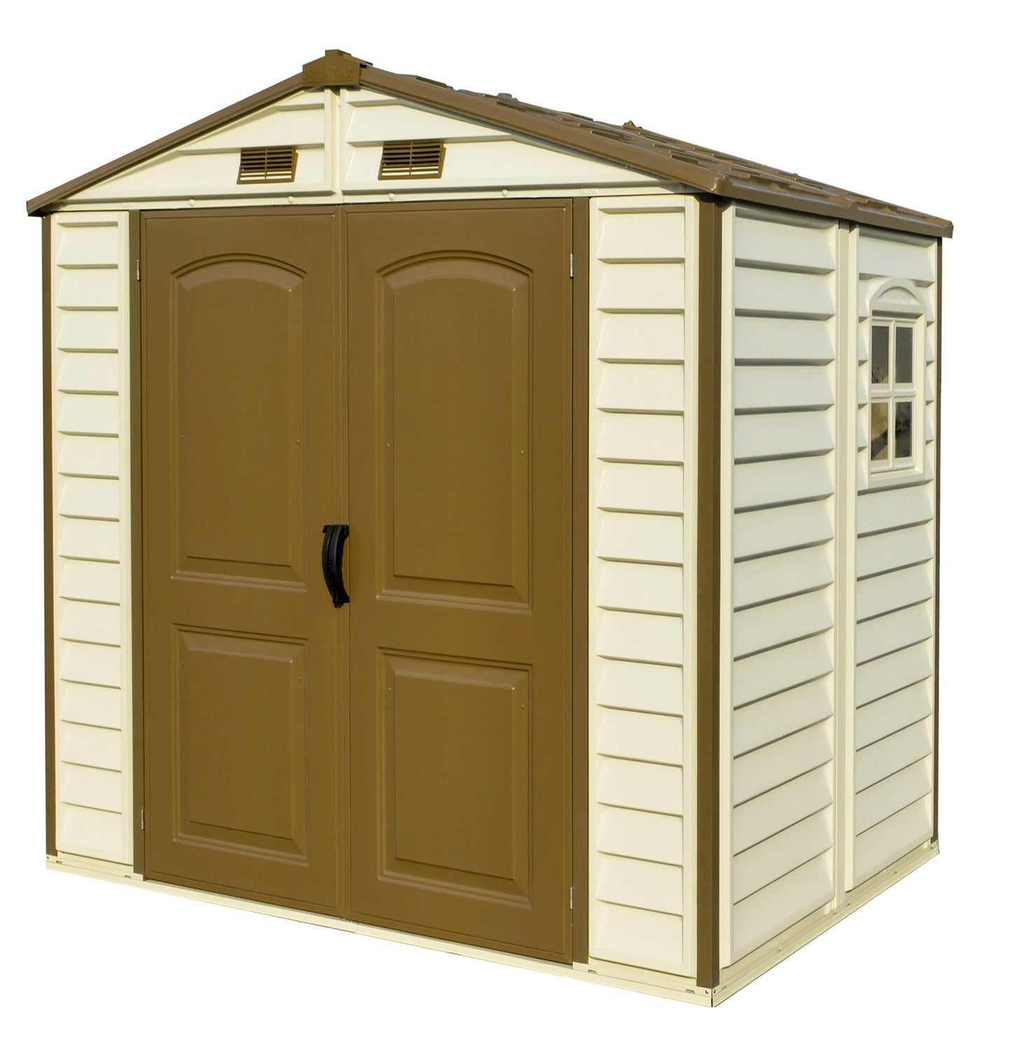 DuraMax 8ft x 6ft Storeall Vinyl Shed with Foundation Kit and window